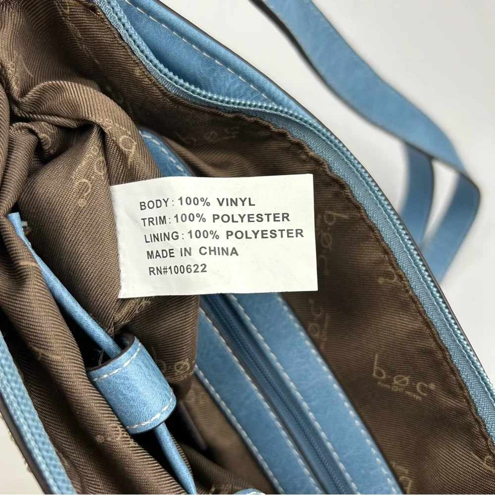 BOC Born Concept Crossbody Shoulder Purse Faux Leather Blue Denim Color - Picture 8 of 13